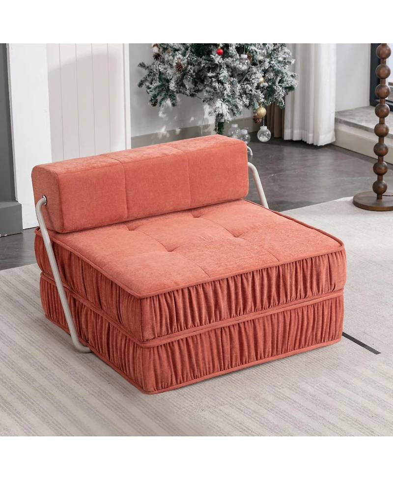 Streamdale Furniture Orange Folding Sofa, Futon Sleeper Chair, Convertible Chair & Mattress