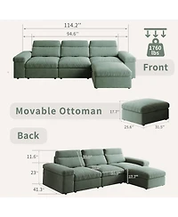Streamdale Furniture Simple modular sofa, adjustable backrest, soft, comfortable, storage