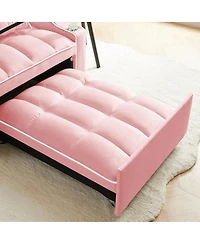 Streamdale Furniture3-in-1 Sofa Bed Convertible Sleeper Chair, Adjustable Pull Out Folding Sofa Bed (Pink)