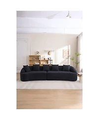 Streamdale Furniture Compression Sponge Sofa Black Curved Modular Sectional Sleeper Couch