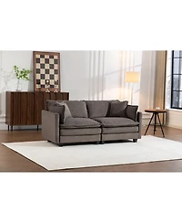 Streamdale Modern 2-Seat 78.74" Sectional Sofa with Waist Pillows and Chaise Lounge