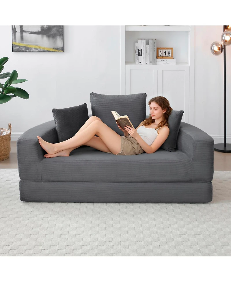 Streamdale Furniture Convertible Sofa Couch Bed, Multi-functional, Adjustable Futon for Apartment