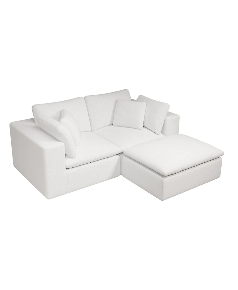 Streamdale Furniture Modular Sectional Sofa Seat, Upholstered Couch for Living Room, 3PC Free Combination, White