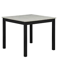 Streamdale Furniture 5-Piece Dining Set with Concrete-Effect Melamine Tabletop, Modern Wooden Dining Table Set, Gray&Black