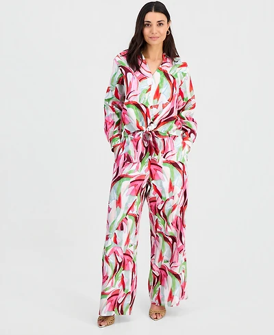 I.n.c. International Concepts Petite Printed Wide-Leg Pants, Created for Macy's