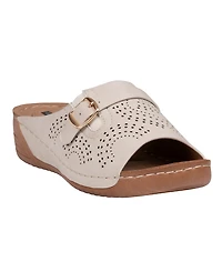Gc Shoes Women's Moira Perforated Comfort Round Toe Sandals