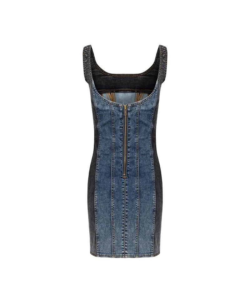 Pcfg Women's Free Heaven Two Color Denim Dress