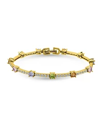 Macy's 3 5/8 ct. t.w 4mm 2mm Round Cubic Zirconia Stone Stations on Pave Link Bracelet, Created for