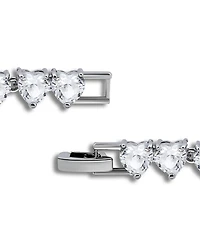 Macy's 7mm Heart Cut Cubic Zirconia Stones with 7mm Pink Center Cubic Zirconia Stone Bracelet, Created for Macy's