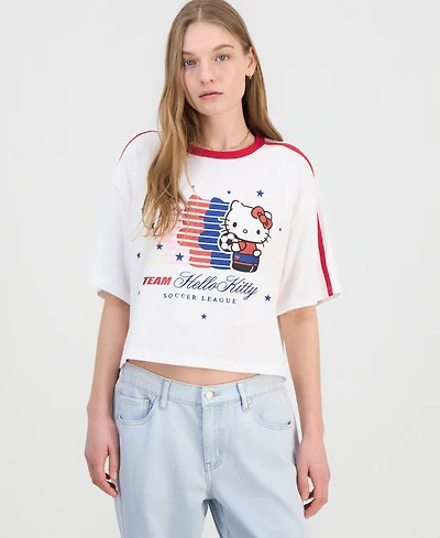 Love Tribe Juniors' Team Hello Kitty Soccer Jersey Graphic T-Shirt