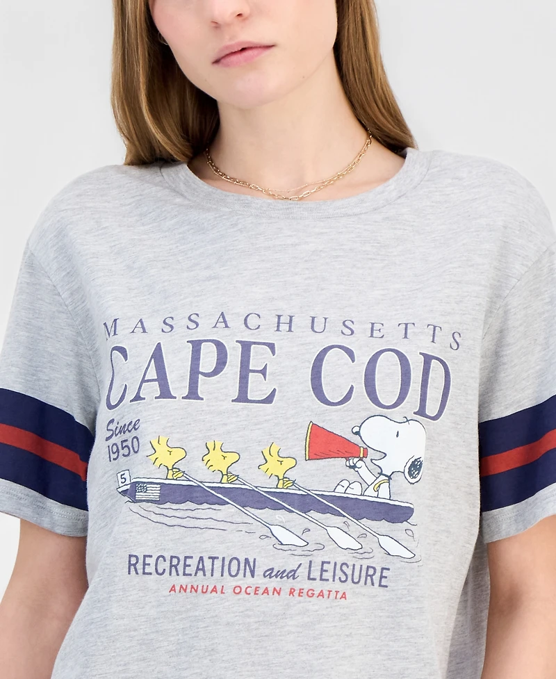 Love Tribe Juniors' Snoopy Cape Cod Graphic T-Shirt
