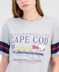 Love Tribe Juniors' Snoopy Cape Cod Graphic T-Shirt