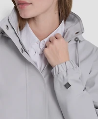 Dkny Women's Stand Collar Bomber Raincoat