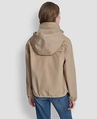 Dkny Women's Stand Collar Bomber Raincoat