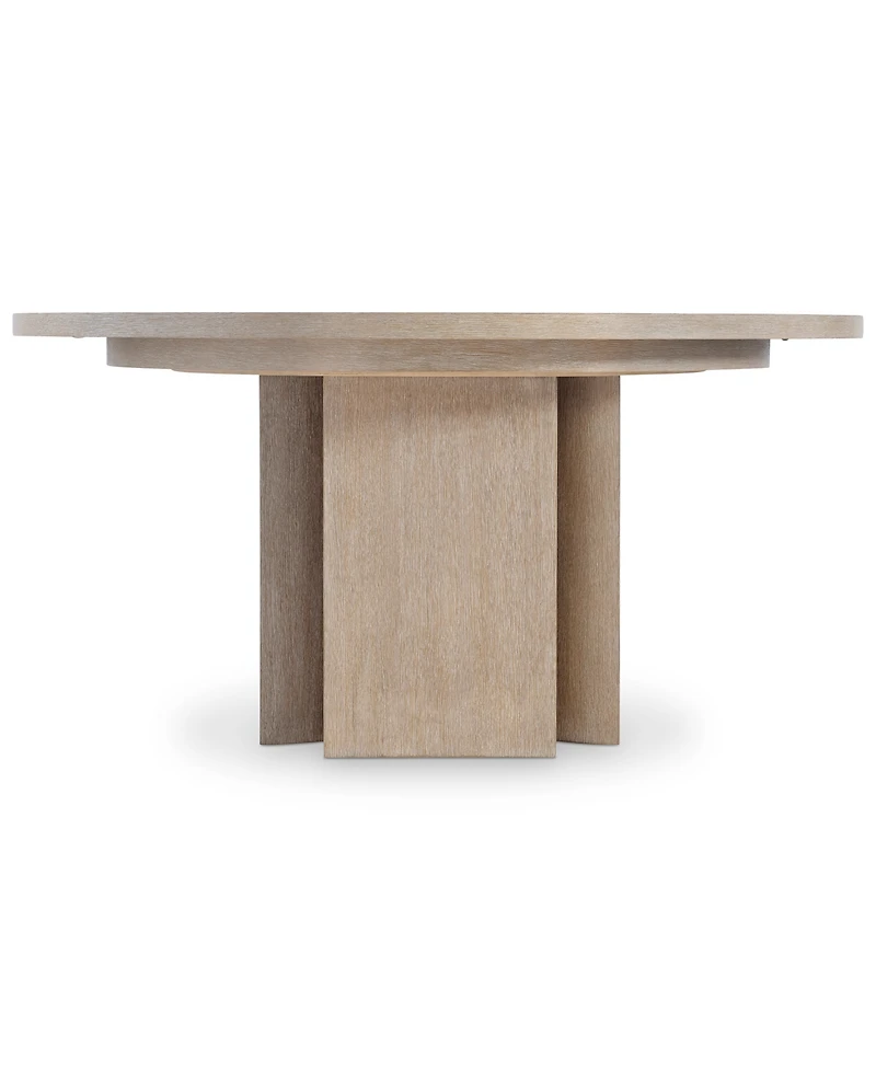 Bernhardt -Pc. Wood Loggia Dining Set Round Table and Arm Chairs