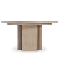 Bernhardt -Pc. Wood Loggia Dining Set Round Table and Arm Chairs