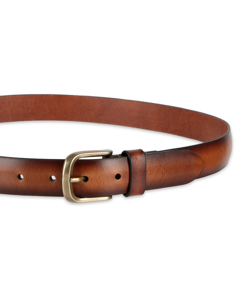 Club Room Luxury Classic Feathered Edge Leather Dress Belt, Macy's Exclusive