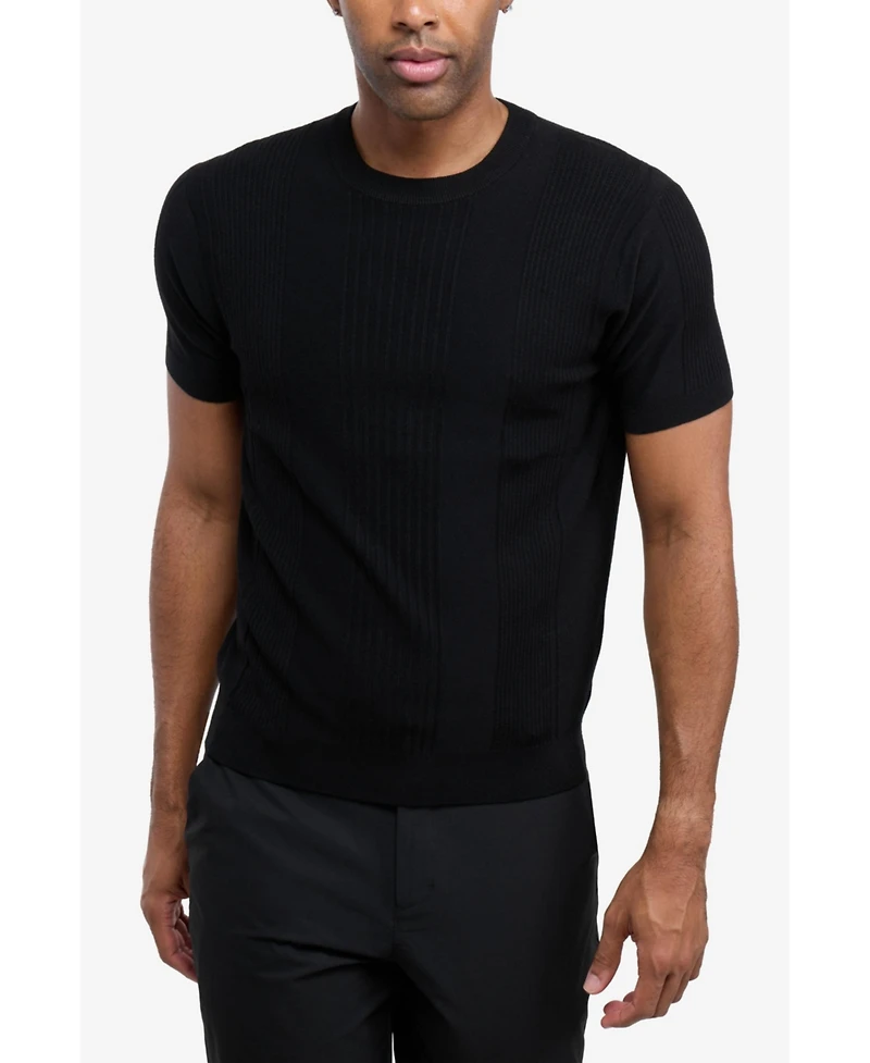 Xray Men's Crew Rib Neck Raised Stripe Sweater