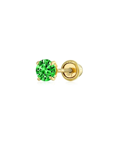 Bling Jewelry Tiny 3MM Solitaire Cz Cartilage 1 Stud Earring 14K Gold Screwback