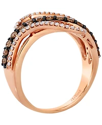 Le Vian Vanilla Diamond (1/4 ct. t.w.) & Chocolate Diamond (11/25 ct. t.w.) Ring in 14k Strawberry Gold