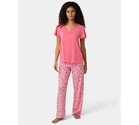 Hue Women's Short-Sleeve Rosette Sleep T-Shirt