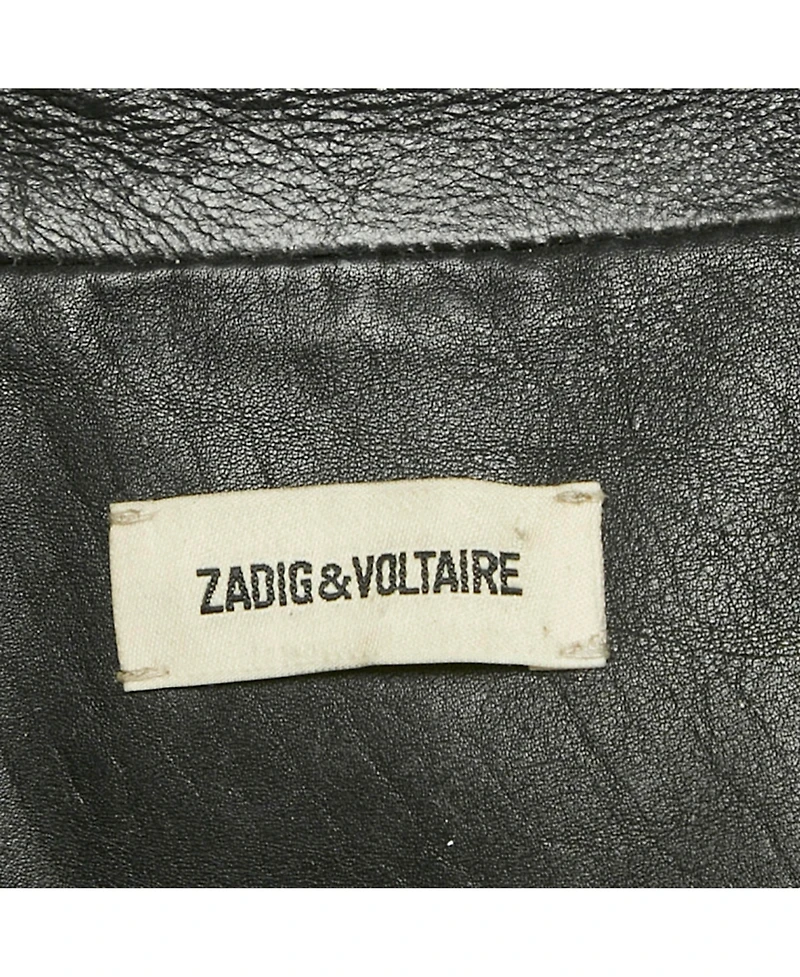 Pre-Owned Zadig & Voltaire Women's Black Leather Kawai Biker Jacket