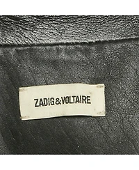 Pre-Owned Zadig & Voltaire Women's Black Leather Kawai Biker Jacket