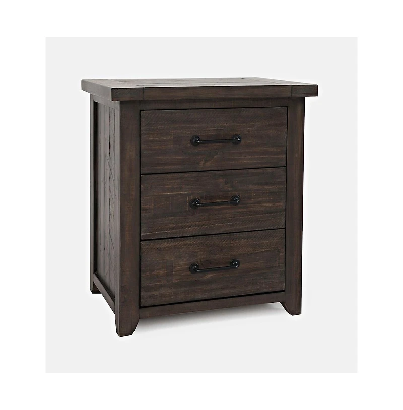 Jofran Madison County Rustic Solid Wood Farmhouse Usb Charging Nightstand