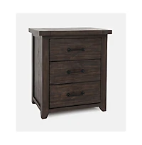 Jofran Madison County Rustic Solid Wood Farmhouse Usb Charging Nightstand