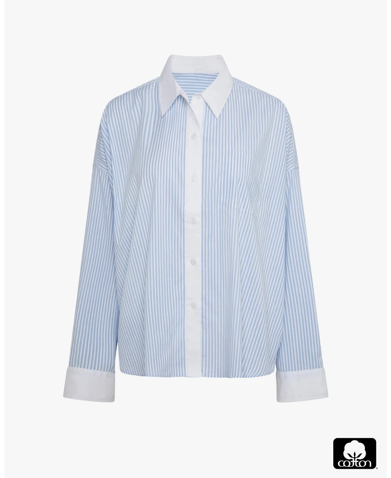 WeWoreWhat Women's Cropped Button Front Shirt