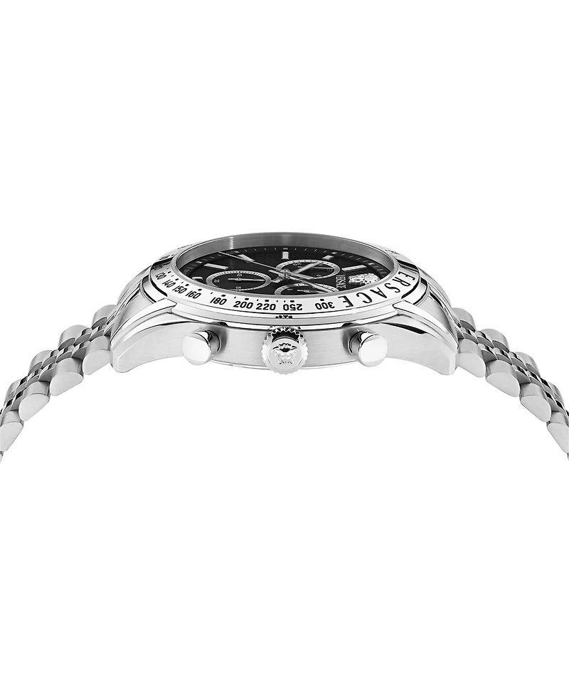 Versace Men's Chrono Master Silver Stainless Steel Bracelet Watch, 44mm