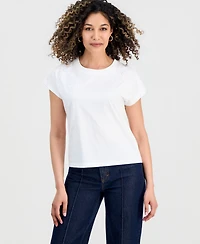 I.n.c. International Concepts Petite Short-Sleeve Lace-Shoulder Tee, Created for Macy's