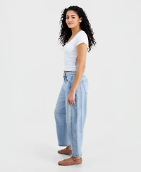 Celebrity Pink Juniors' High Rise Barrel-Leg Jeans