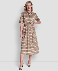 Dkny Women's Collared Midi Shirt Dress