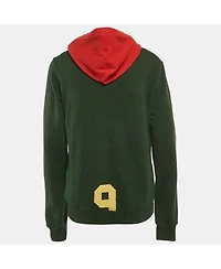 Pre-Owned Dolce & Gabbana Men's Green Printed Cotton Distressed Hoodie