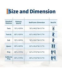 gaomon Wood Bed Frame, Wooden Platform with Fluted Design