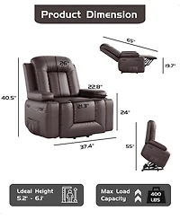 gaomon Power Lift Recliner Chair - Heat and Massage, Faux Pu Electric Lift Recliner for Elderly & Mobility Impaired, Adjustable Back and Legs