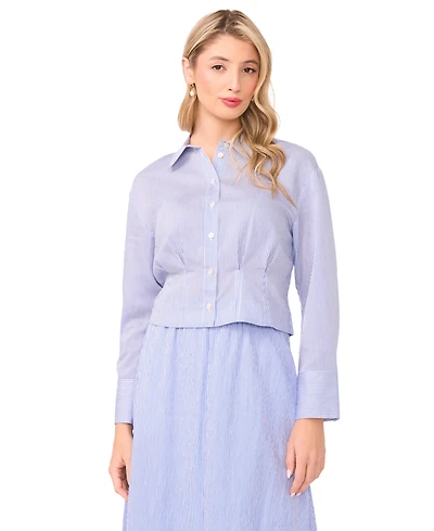 Vince Camuto Women's Collared Neck Long-Sleeve Top