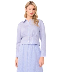 Vince Camuto Women's Collared Neck Long-Sleeve Top