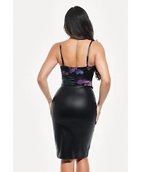 Popilush Women's Draped Sculpting Floral-Print Camisole Top