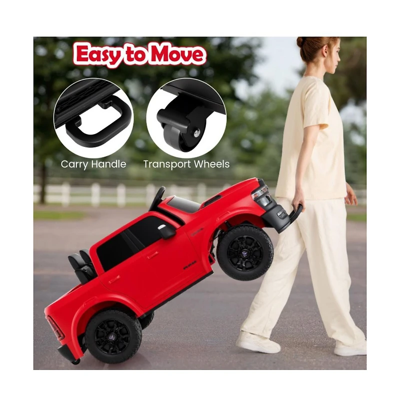 Hongge Two Seater Ride On Truck for Kids with Remote Control Storage Bed and Safety Belts