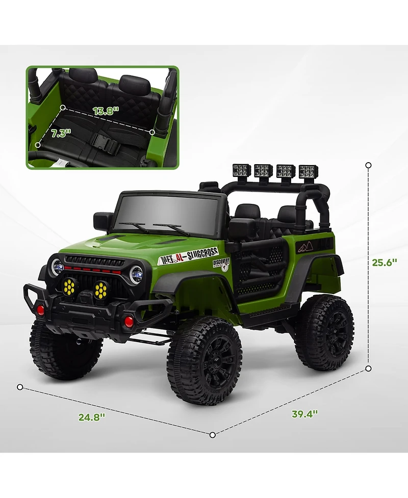 Hongge Kids 12V Electric Ride On Car with Parent Remote Control and Shock Absorbing Wheels for Ages 3 to 6