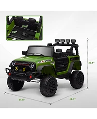 Hongge Kids 12V Electric Ride On Car with Parent Remote Control and Shock Absorbing Wheels for Ages 3 to 6