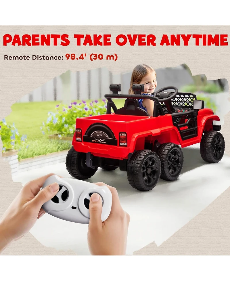 Hongge Kids 12V Electric Ride On Car with Switchable Drive Modes Parent Remote for Ages 3 to 8