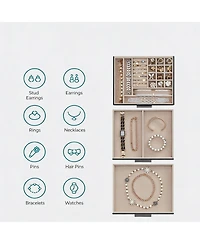 Yigii 3-Layer Jewelry Box with Glass