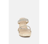 London Rag Womens Enocha Rhinestones Embellished Espadrilles Sandals