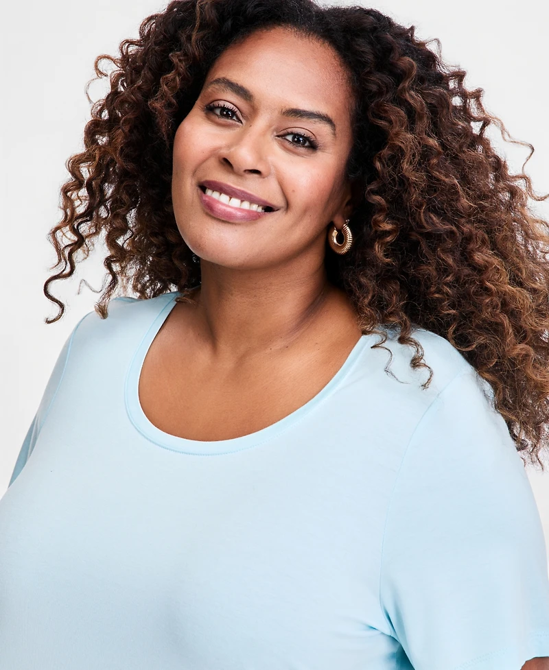 Jm Collection Plus Short-Sleeve Top, Created for Macy's