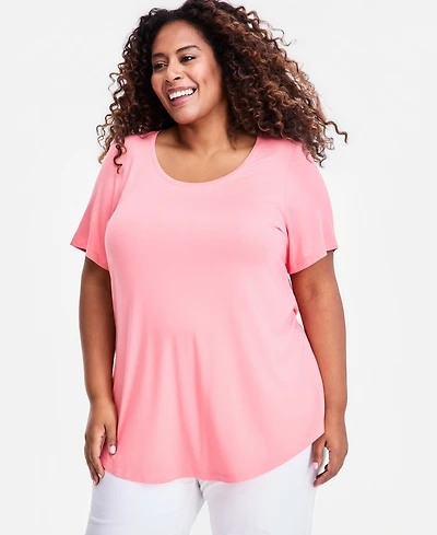 Jm Collection Plus Size Short-Sleeve Top, Created for Macy's