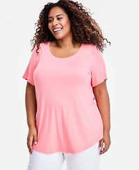 Jm Collection Plus Size Short-Sleeve Top, Created for Macy's