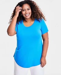 Jm Collection Plus Short-Sleeve Top, Created for Macy's